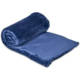 Serendipio Glacial Sherpa Fleece Blanket Navy Rolled